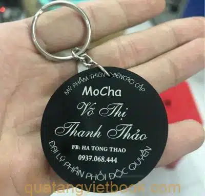 Móc khóa mica in chuyển nhiệt