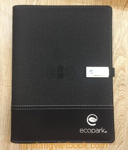 Sổ bìa da Ecopark, tích hợp công nghệ sạc đa năng, sổ da 2021