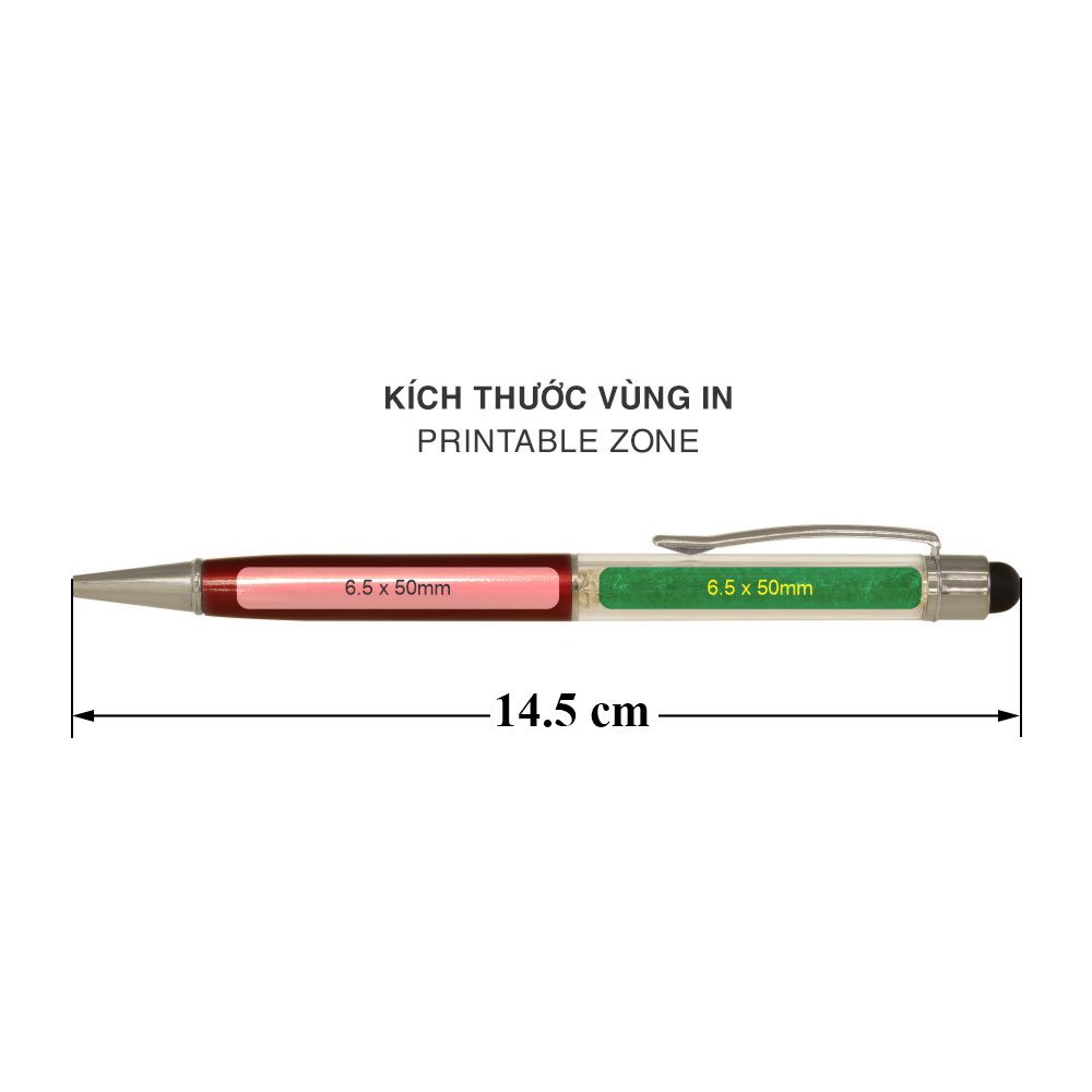 Bút kim loại VB Crystal Pen-Đỏ